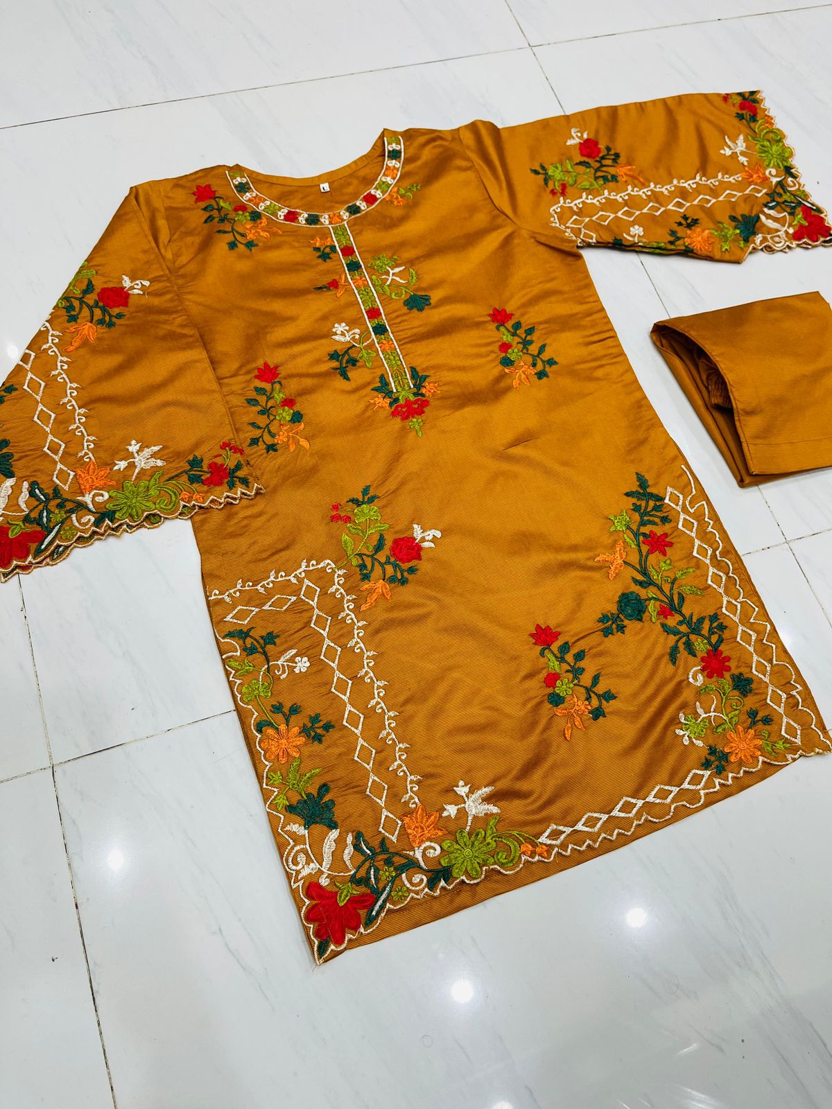 2 pc Araish Khadi net embroidered 2 pc