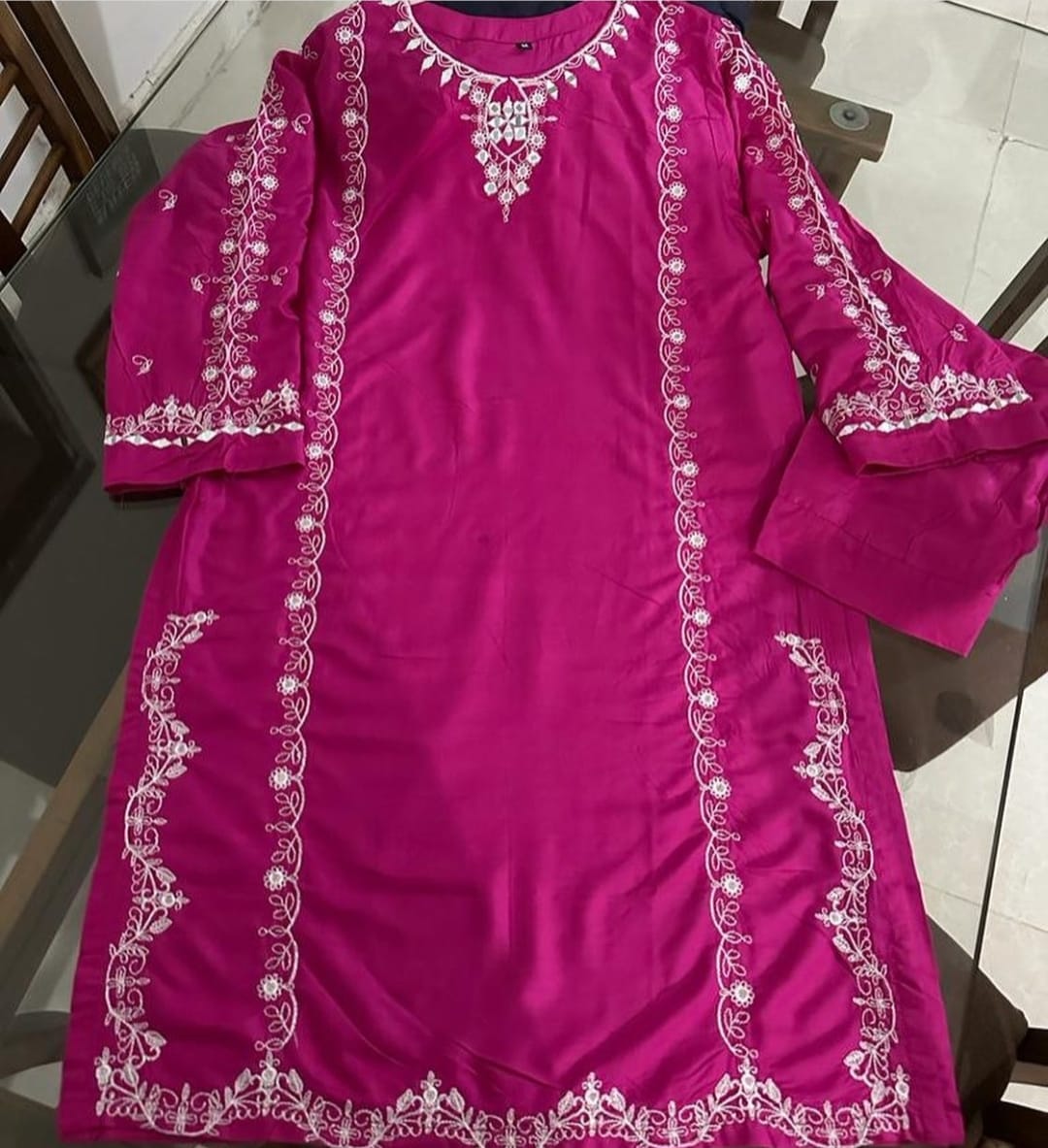 Agha Noor Design Mirror Embroidery Co-Ords 2pc